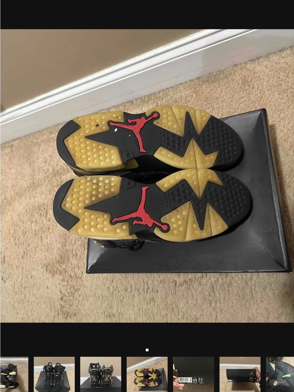 Men’s Jordan 6 Retro Chinese New Year Black and Gold High-Top